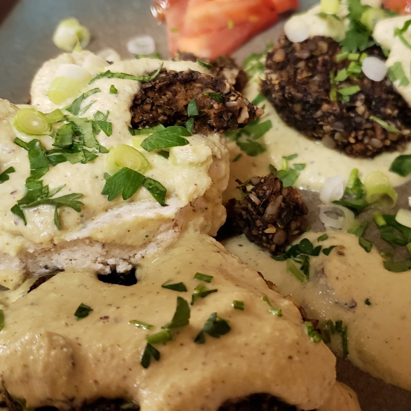 Raw Vegan Biscuits and Gravy by Chef Ocean
